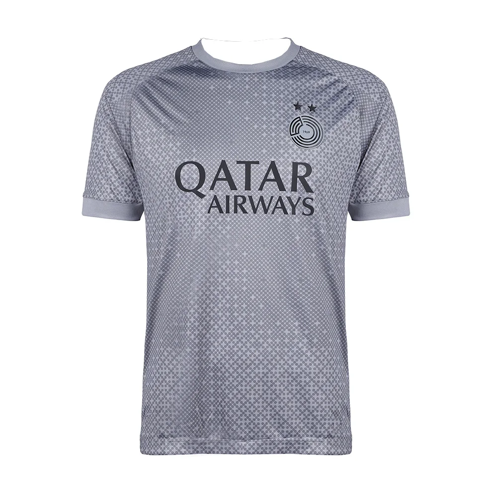 Retro Al Sadd SC Katar Grafik-Fußballtrikot für Herren und Damen, Atmungsaktives O-Neck Kurzarm-Trainingsshirt für Kinder – Detail 4