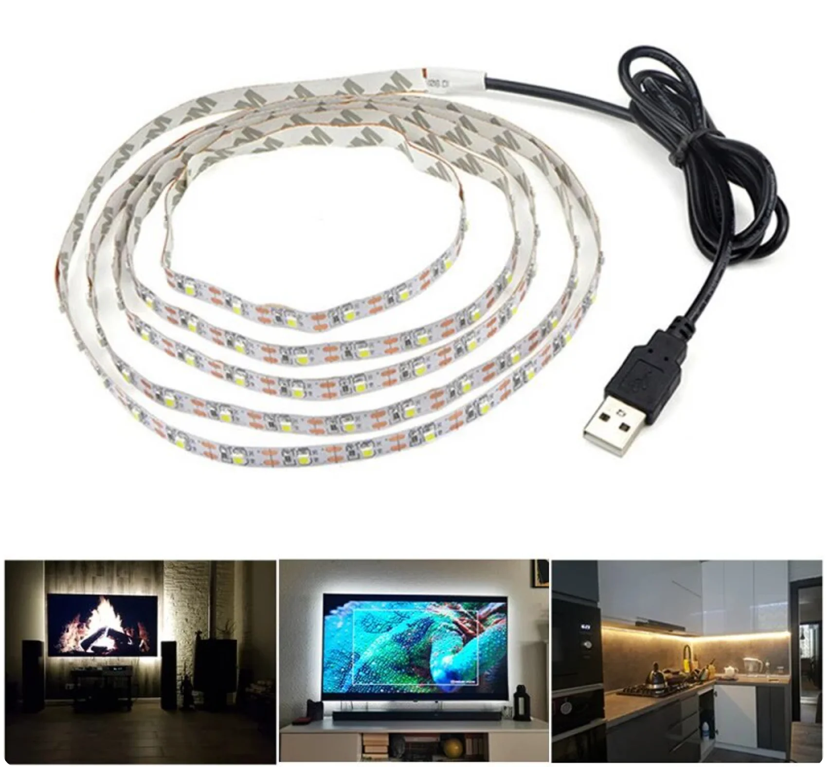 USB Led Strip 5V  1M 2M 3M 4M 5M not Waterproof TV background Light