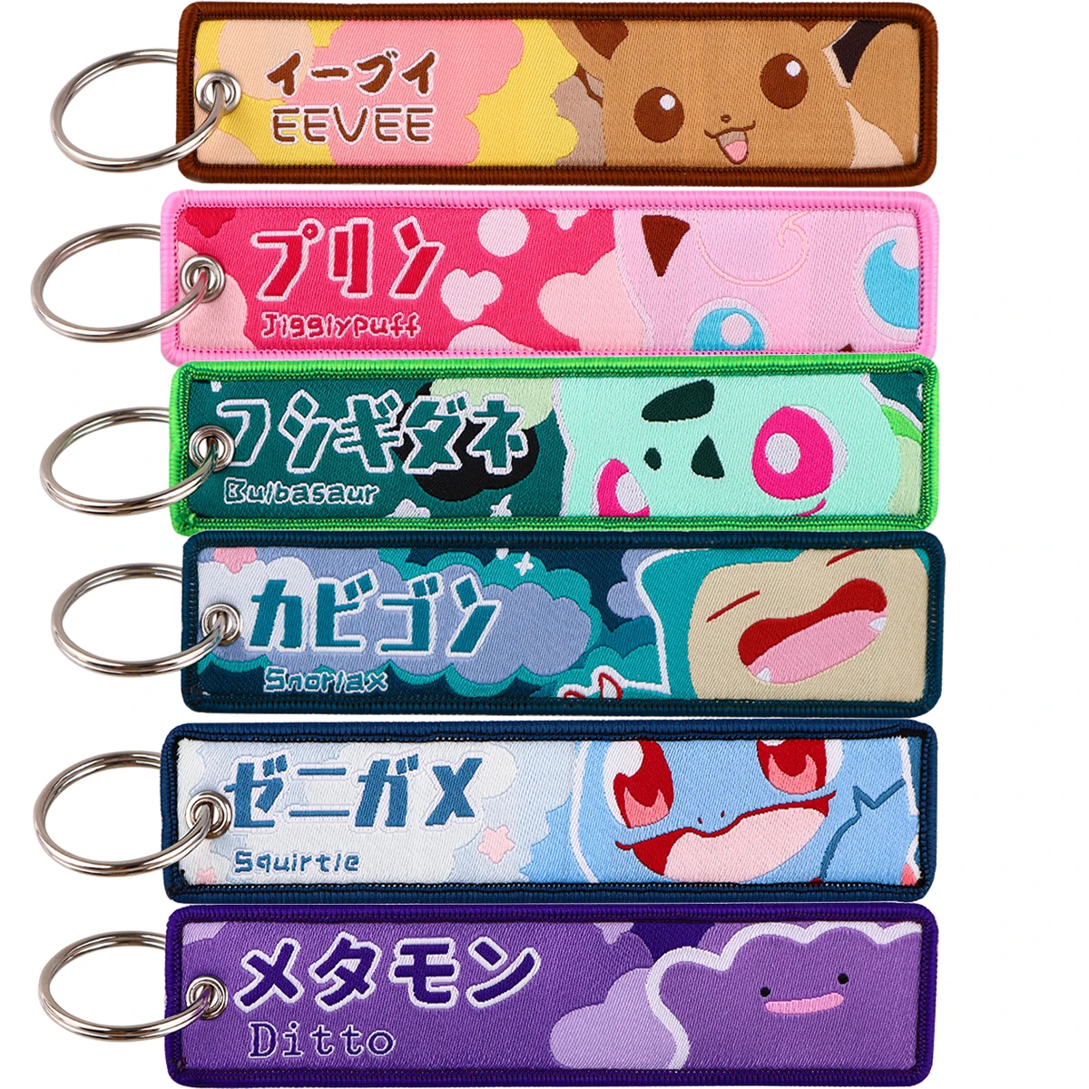 Cute Elf Series Anime Key Tag Embroidery Key Ring For Motorcycles Cars Bag Backpack Chaveiro Embroidery Key Fobs Fashion Gifts