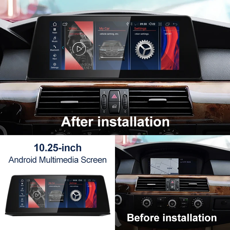 2024 Nowy ID6 ID7 ID8 UI 10.25inc Android System Wireless Carplay AUTO Dla BMW serii 3 E90 E91 serii 5 E60 E61 Samochodowe odtwarzacze wideo