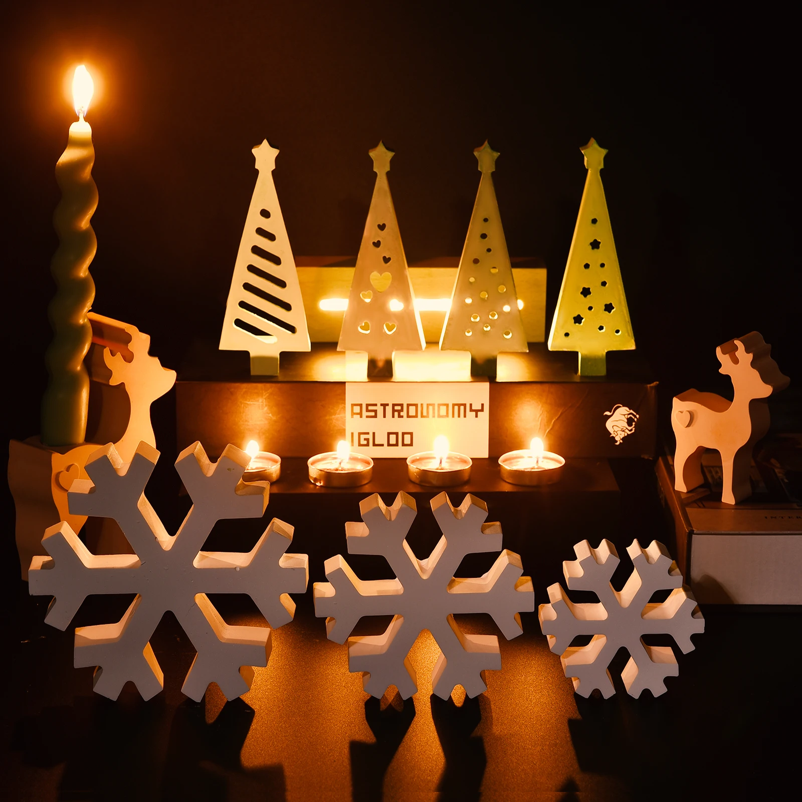 

DIY Christmas Tree Epoxy Resin Mold Christmas Day Candle Soap Casting Molds Gypsum Cement Silicone Mold Home Decor Reisn Mold