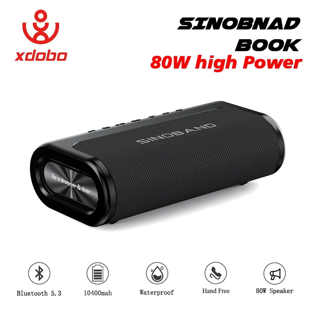 

80W XDOBO Bluetooth Speaker Wireless Subwoofer Deep Bass EQ 10400mAh Power Bank Function BT TF For Camping Outdoor Hiking Party