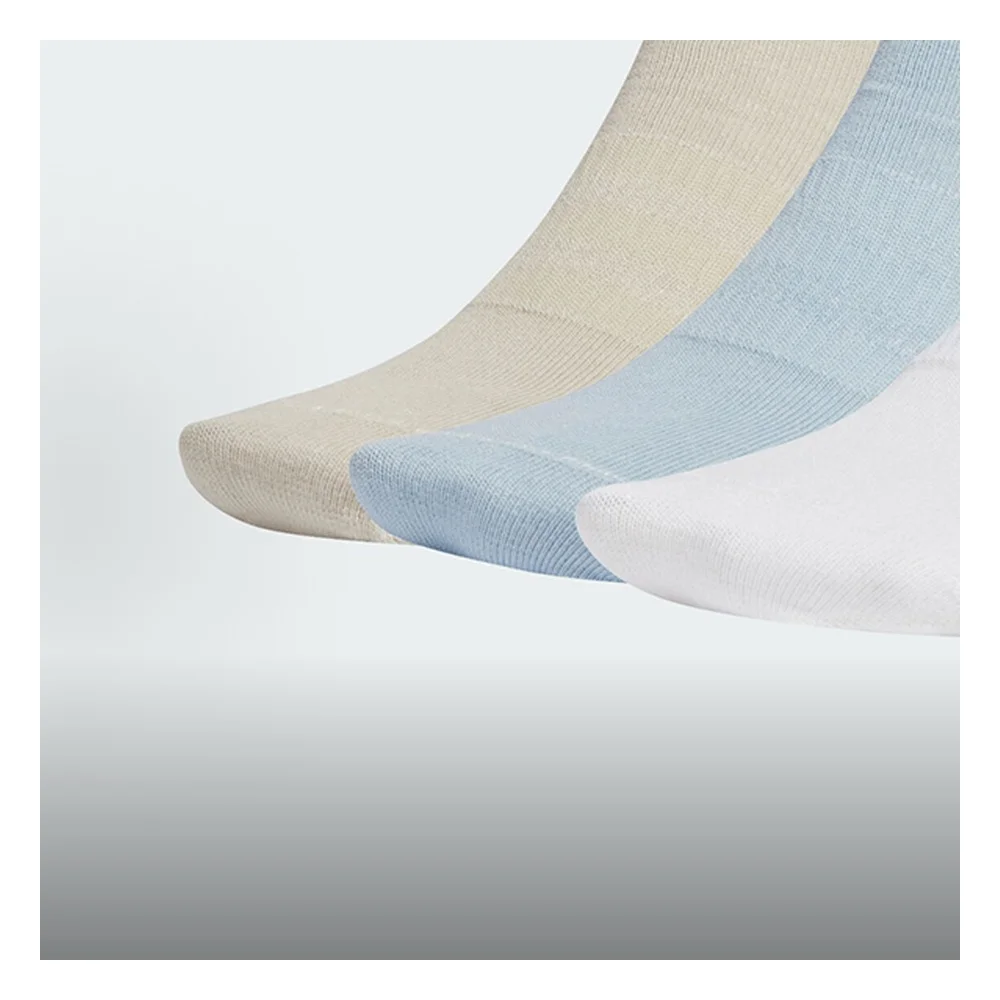adidas arch-support athletic non-slip comfortable short socks, unisex, 3-pack, white/blue/light gray IY8792