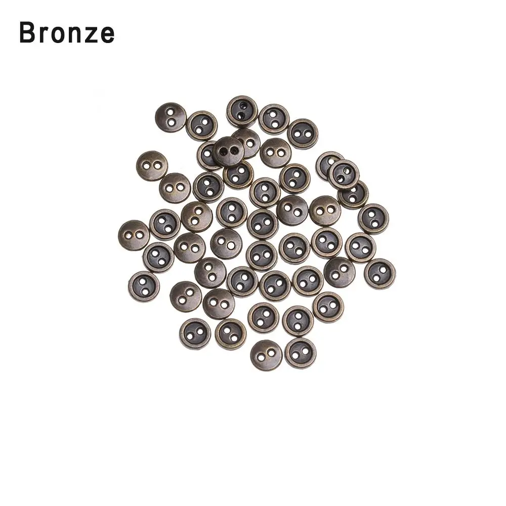 Mini Metal Botões para DIY Boneca Roupas, Fivelas Redondas, Artesanato Artesanal, Roupas Acessórios De Costura, 3mm, 4mm, 5mm, 6mm, 50Pcs por lote