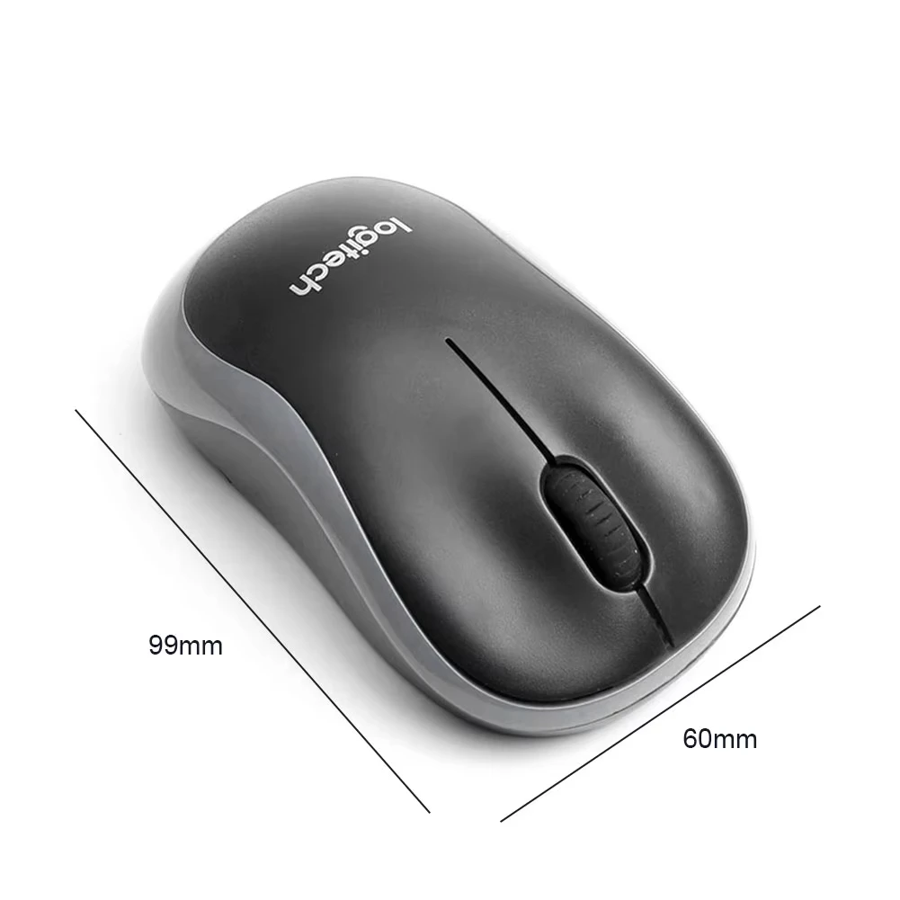 Ratón inalámbrico Logitech M185, ratón de oficina, ratón simétrico, borde negro y gris con receptor inalámbrico de 2,4G Original