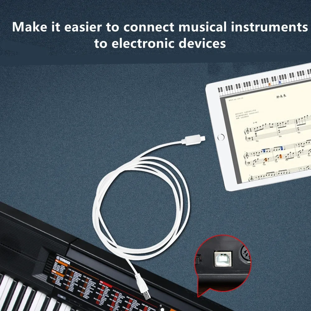 MIDI USB B TO iPhone iPad iOS อินเตอร์เฟส OTG สายดาต้าสำหรับเปียโนอิเล็กทรอนิกส์กลองเปียโนไฟฟ้าตัวเชื่อมต่อคีย์บอร์ด MIDI