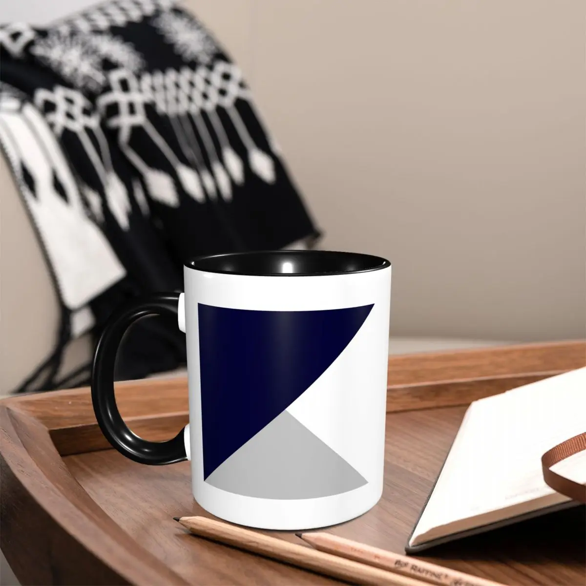 Tricolor Navy Blue Silver Gray And White Mug Funny Ceramic Coffee Cups Tea Mugs Milk Cup Drinkware Gift for Friends