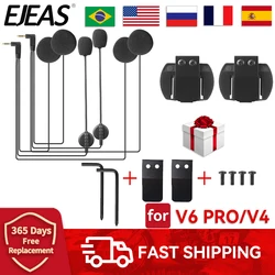 EJEAS V6 Pro V4 Motorcycle Helmet Intercom Microphone Speaker Headset 3.5mm with Helmet Intercom Clip Gift for Vnetphon V6/V4