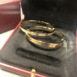 Luxury European and American 18K Rose Gold Classic Love 925 Sterling Silver Bracelet Fashion Couple Bracelet Anniversary Gift