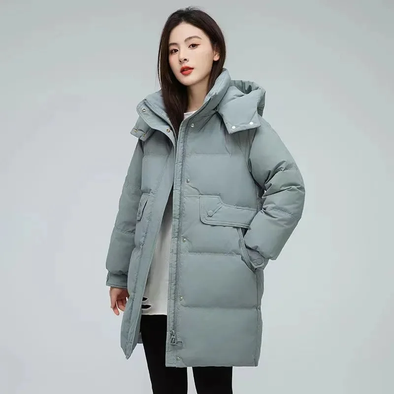 

Down Cotton-Padded Coat Women's Winter New 2024 Long Fashion Warm Cotton Padded Jackets Loose Female Parkas Large Size Overwear