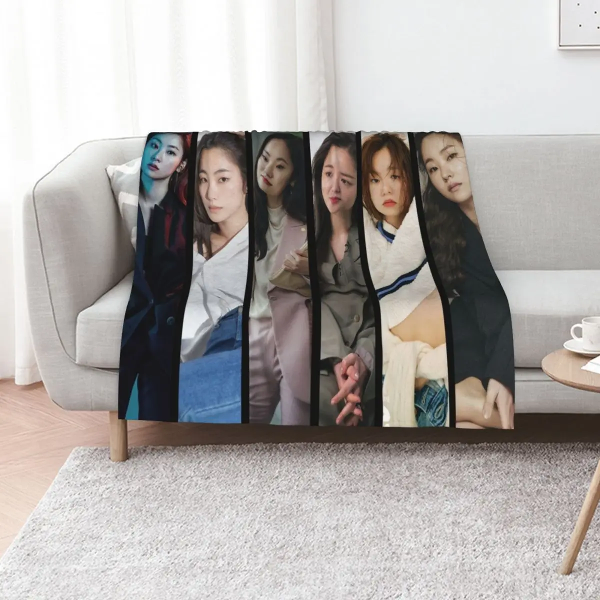 

Vincenzo Ms Hong Cha Young Jeon Yeo Been Collage Throw Blanket Picnic Giant Sofa Warm Decoratives Blankets
