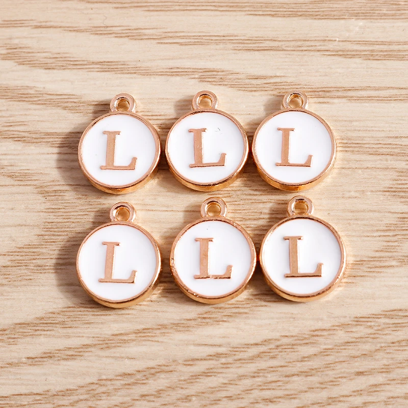 10 teile/los 12*15mm A-Z Brief Emaille Charms für Schmuck Machen Anhänger Halsketten Ohrringe DIY Handgemachte Armbänder handwerk Liefert – Detail 14