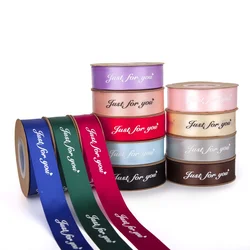 Ribbon customization25Mm Satin Ribbon Screen Print Festival Packaging Ribbon  Logo Ribbon Custom For Headdress Bow