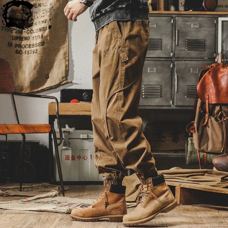 Pantalon Cargo Vintage de Grande Taille pour Homme, Baggy, At, FjHarajuku, Esthétique, Décontracté, Emo, Bon Marché, Coupe Régulière, Pantalon de Rue, Y2k