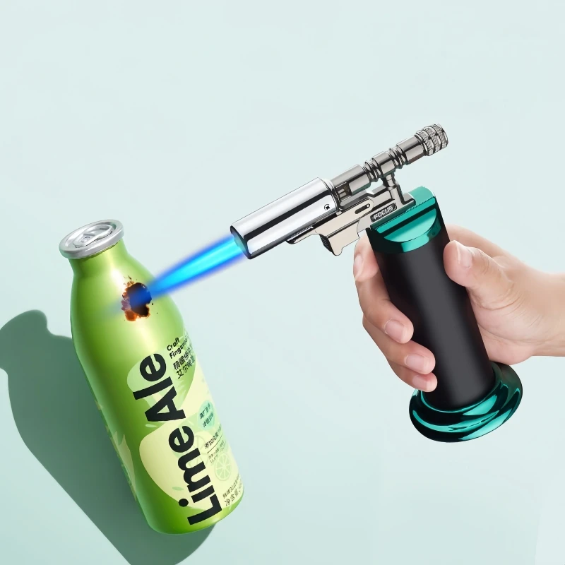 

Multi Functional Inflatable Spray Gun Lighter Straight Forward Strong Blue Flame Adjustable Flame Size Outdoor Small Tool