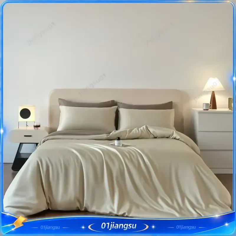 100s Lyocell Silk Bedding Set Queen King Single Size Duvet Cover Sheet Pillowcase Summer Cool Soft Luxury Bed Linens EU