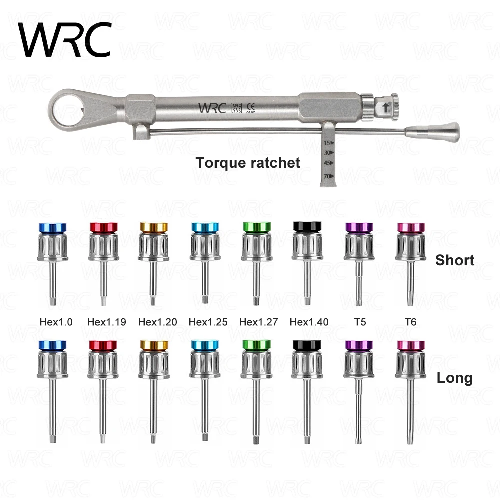 Dental Implant Screw Driver Colorful Torque Wrench Ratchet 10-70NCM with 16Pcs Screw Driver Universal Restoration Tools Kit