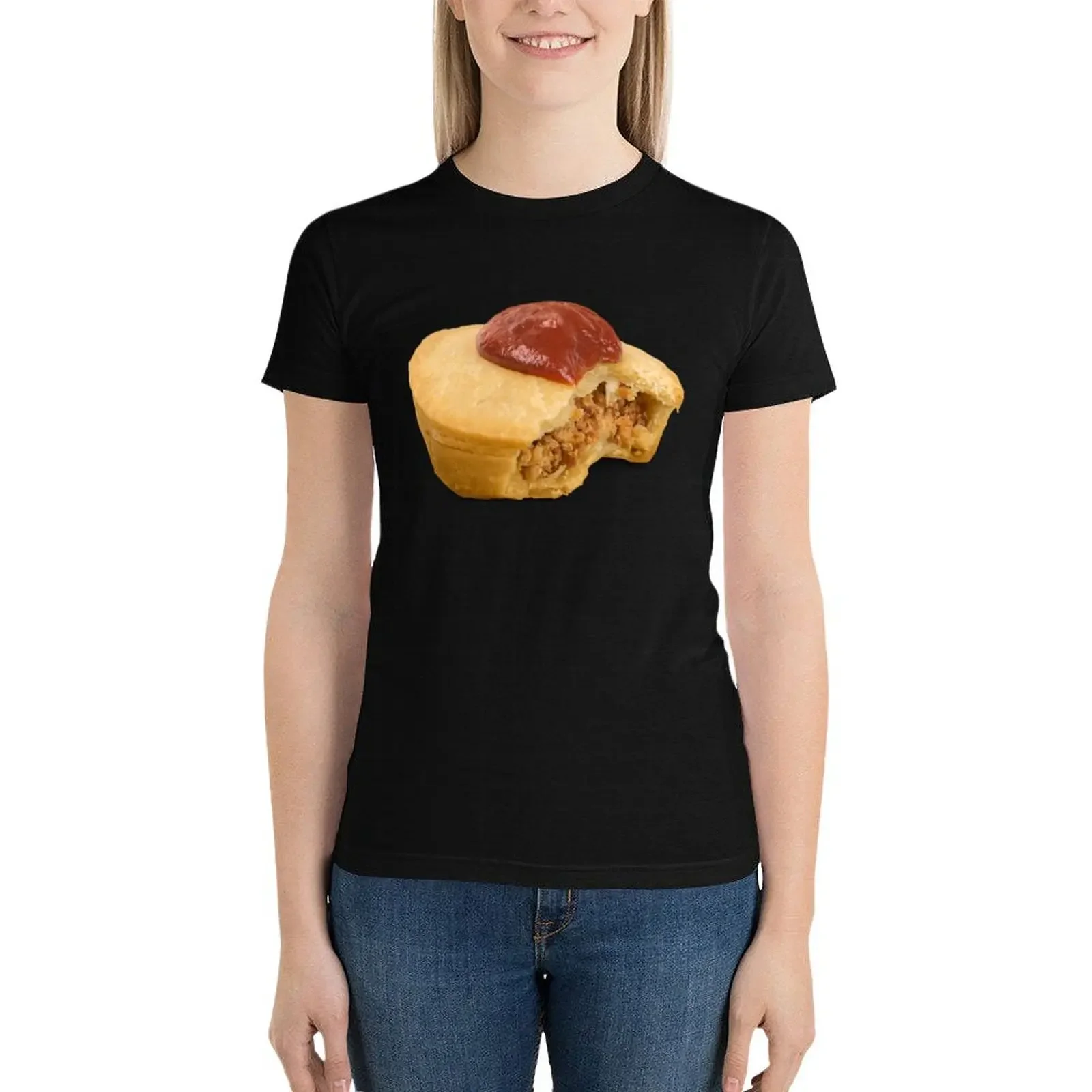 

Aussie Meat Pie T-Shirt aesthetic clothes funny plain t shirts for Women