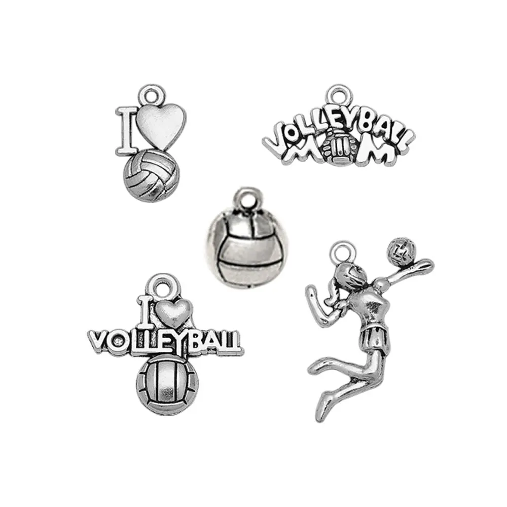 I Love Volleyball Mom Charms Sports Pendants For Diy Jewelry Making Finding Materials Supplies Accessories