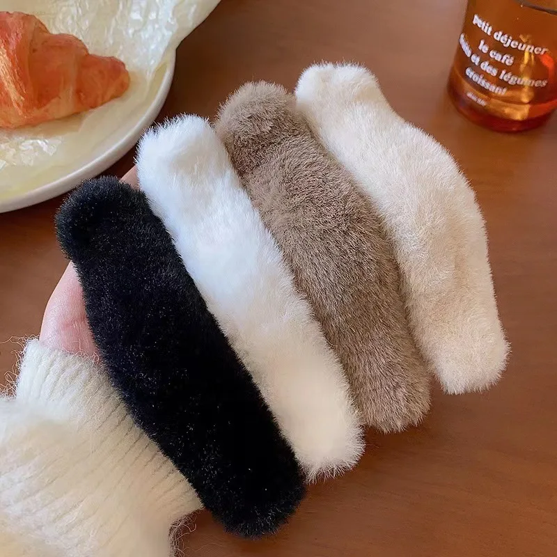 

2pcs/4pcsWinter Fluffy Large Duckbill HairClip for Women Ponytail Holder Non Slip Hairpin Hair Claw Clip Kids Hair Accessories