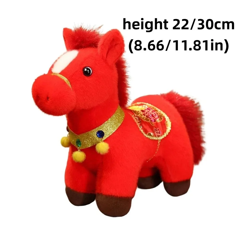 Funny Mascot Dolls 2026 Horse Plush Doll Good Luck Cute Stuffed Horse Toy Fluffy Kawaii Zodiac Pony Figurine Home Decoration