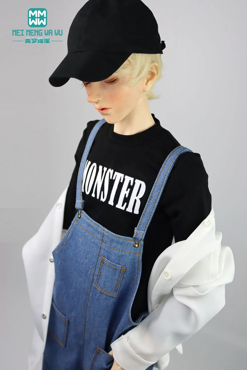 BJD Chú Búp Bê Quần Áo Phù Hợp Với Thời Trang Tất Cả Các Trận Đấu Áo Jeans T-Shirt Trùm Đầu Cardigan