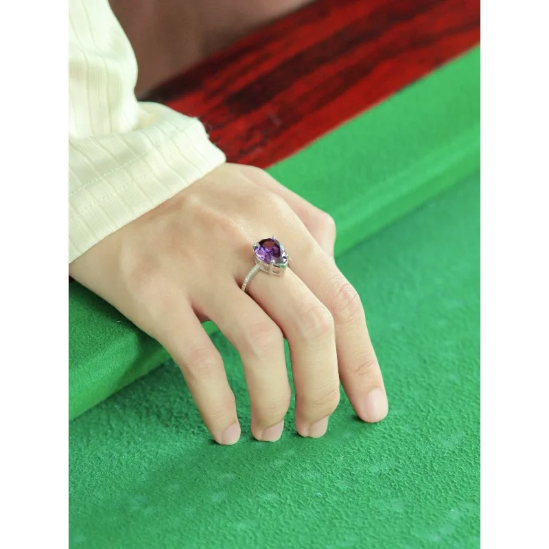 S925 فضة أزياء جمشت خاتم الماس، تصميم بسيط للمرأة خاتم أنيق