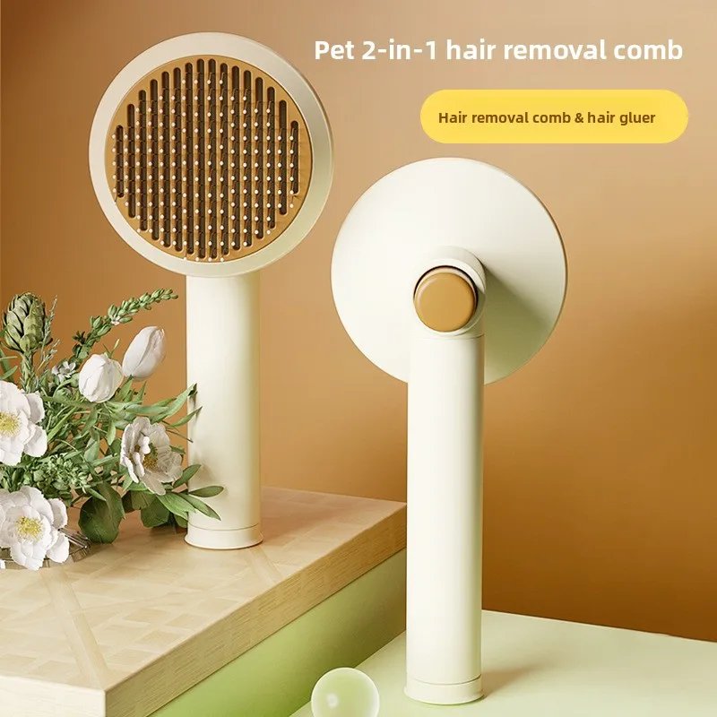 

Cat Comb Dog Comb Pet Hair Removal Tool Flea for Cats and Dog Lice Cat Brush with Release Button Self-Cleaning