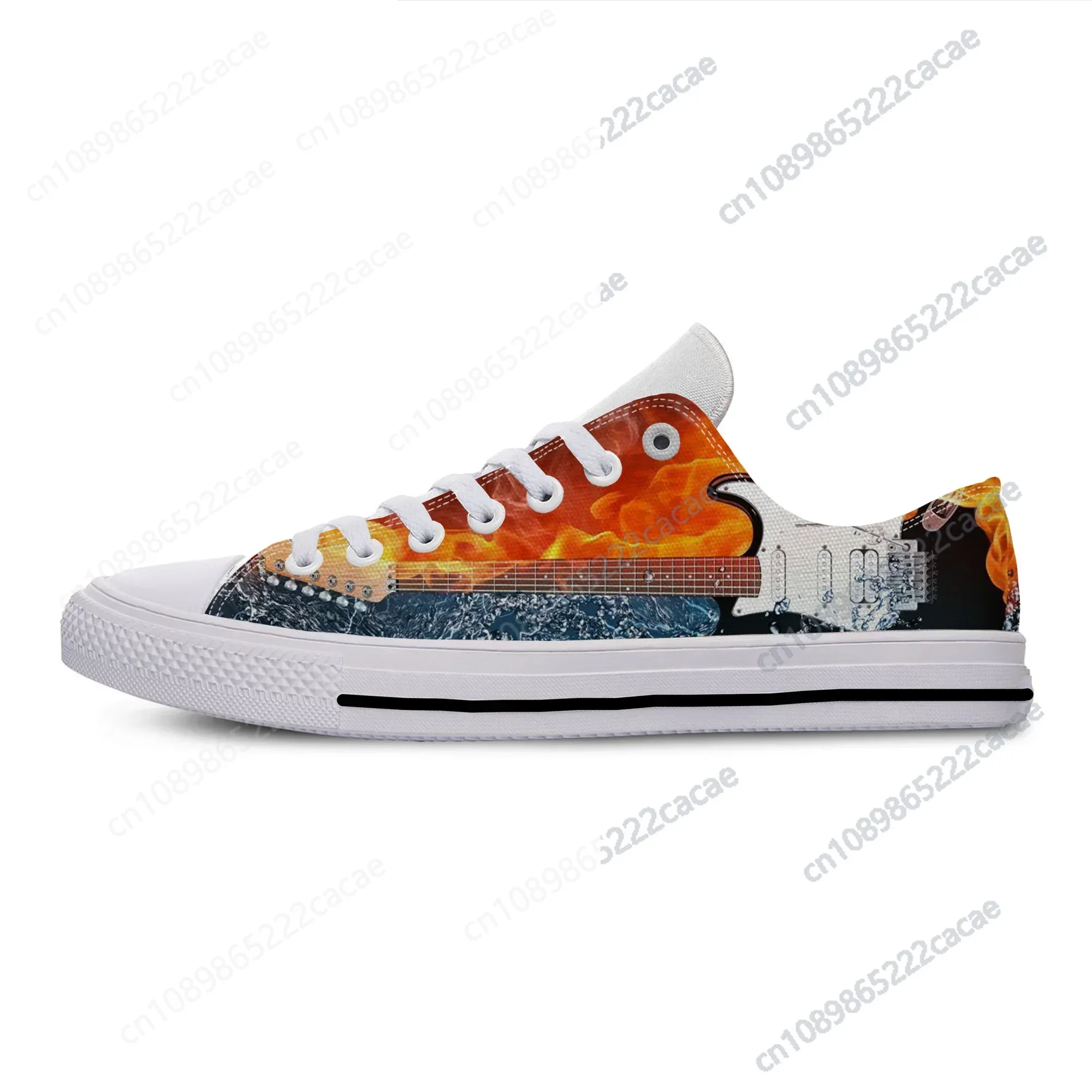 

Hot New Summer Fire Flame Music Funky Guitar Rock Fashion Lightweight Classic Canvas Shoes Men Women Casual Breathable Sneakers