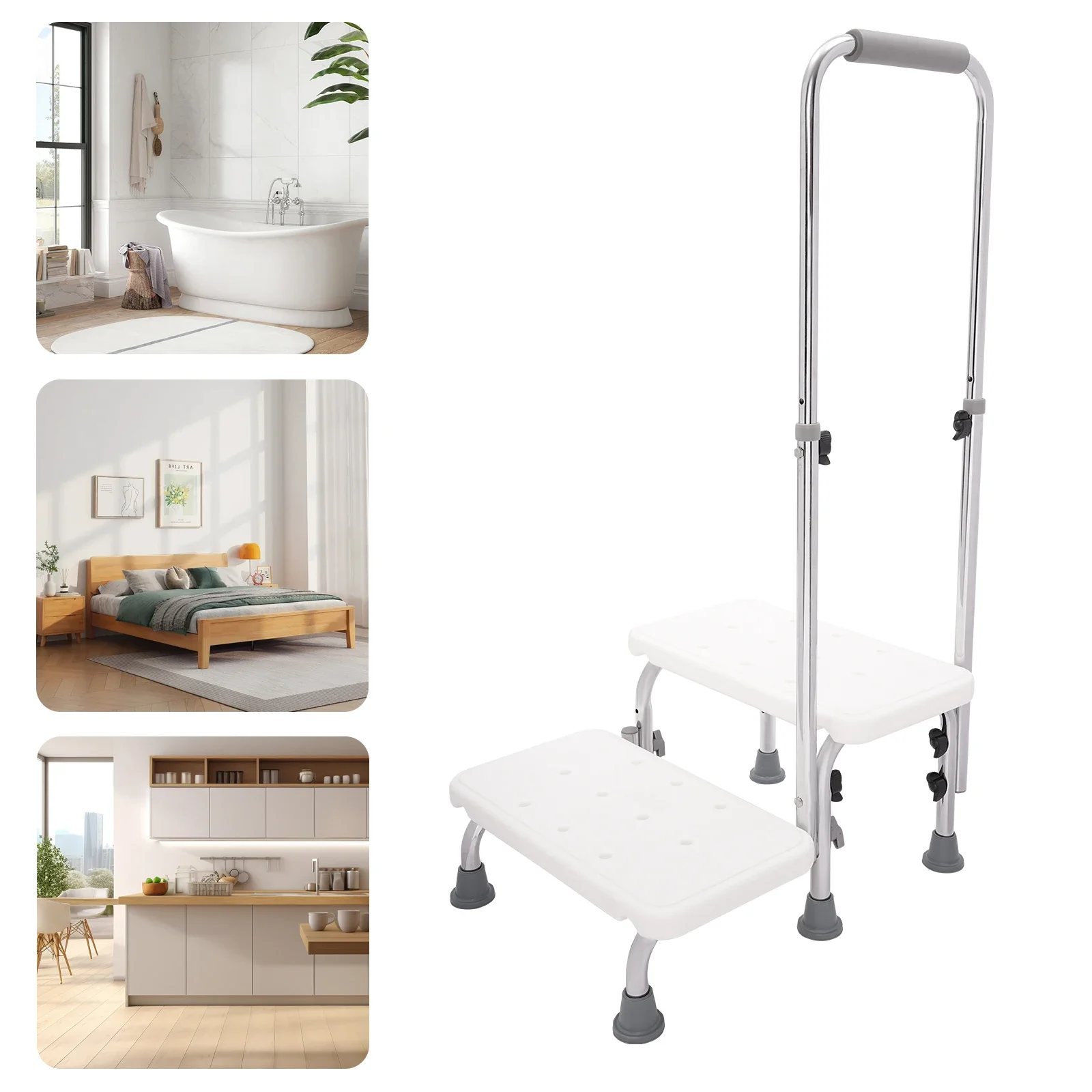 

Step Stool with Handle, Heavy Duty 2 Steps Medical Foot Stool, Medical Foot Stool for Elderly