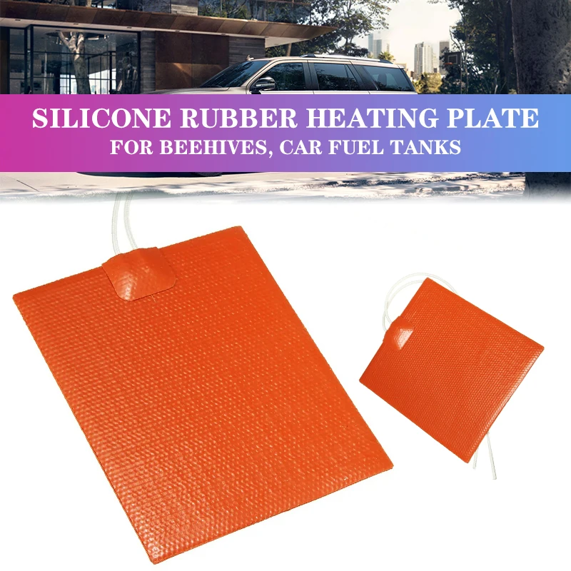 12V 15W Car Fuel Tank Heating Pad Fuel Winter Engine Oil Tank Electric Heater Silicone Heated Mat 12x10cm