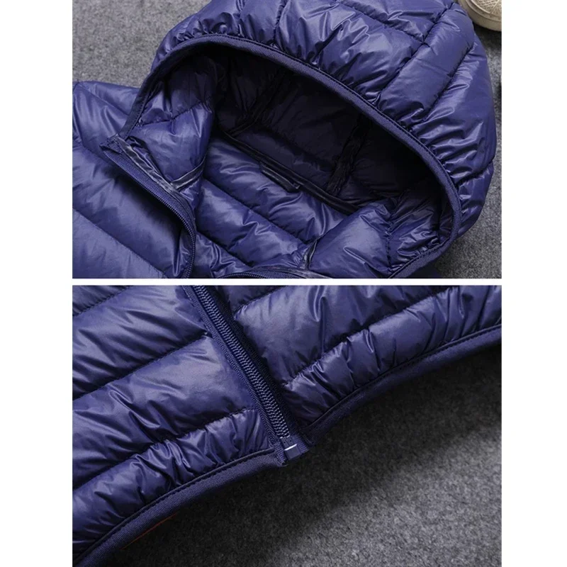 Men Ultra-light Thin Down Jacket Autumn Winter Slim Short Hooded Warm White Duck Down Coat Men's Outerwear Ropa De Hombre Coats