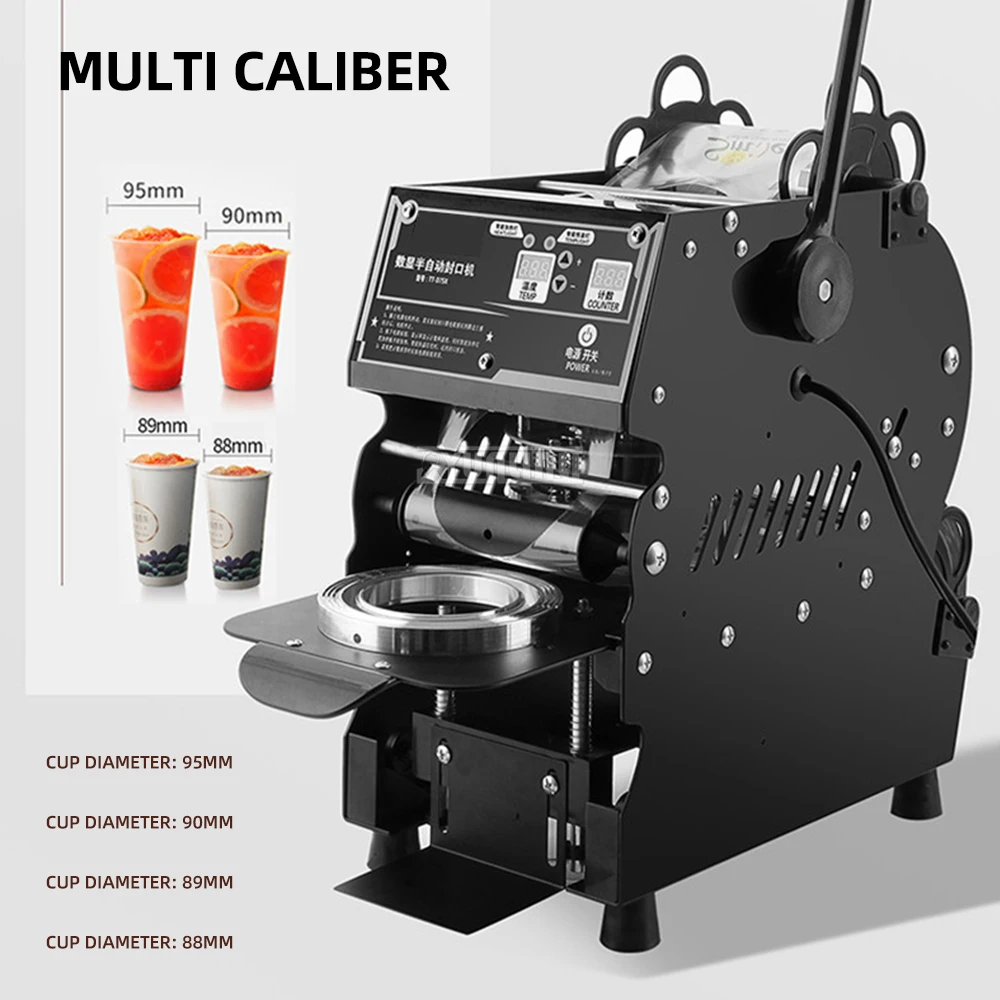 Adjustable Cup Sealing Machine Semi-Automatic Digital Milk Tea Sealer Temperature for Beverage Business - view 3