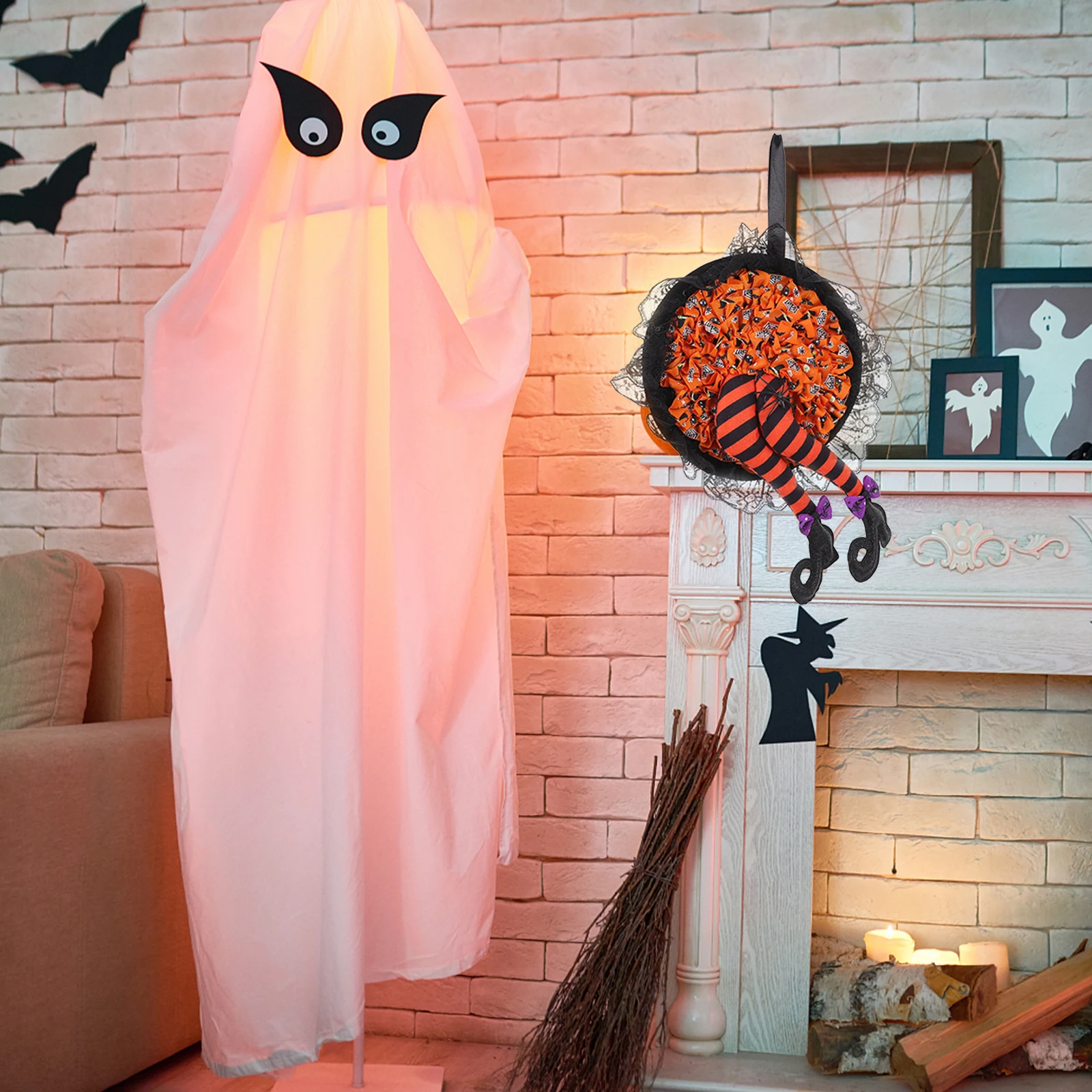 

Witch Legs Pendant Halloween Style Decor Lightweight Easy Hanging Ceiling Doorway Window Festival Party Focus Hanging Decor