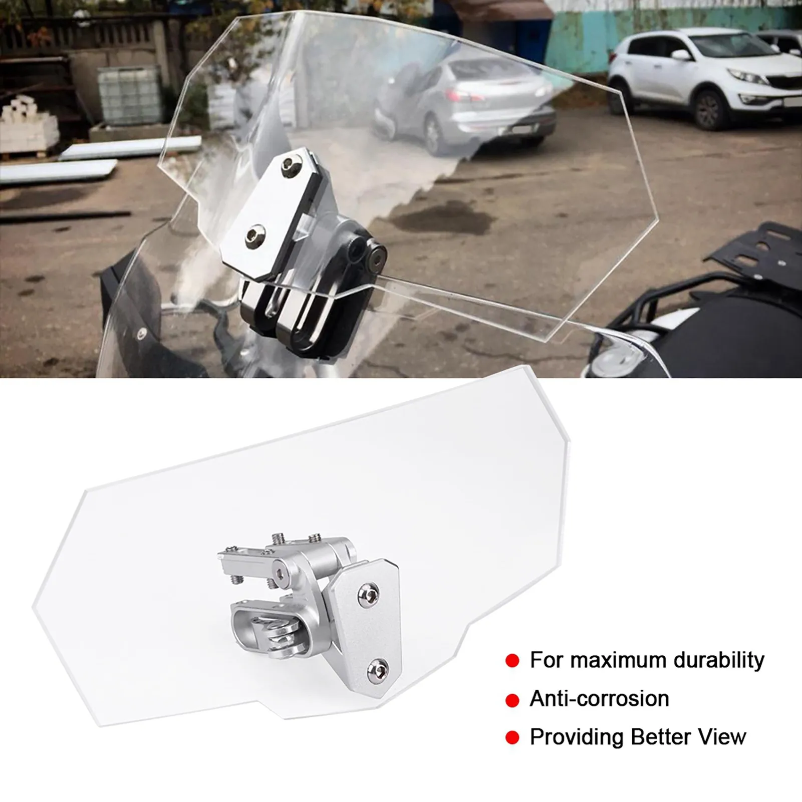 

Motorcycle Universal Clear Adjustable Windscreen Wind Deflector Windshield For Kawasaki BMW Ducati Honda Benelli Triumph Yamaha