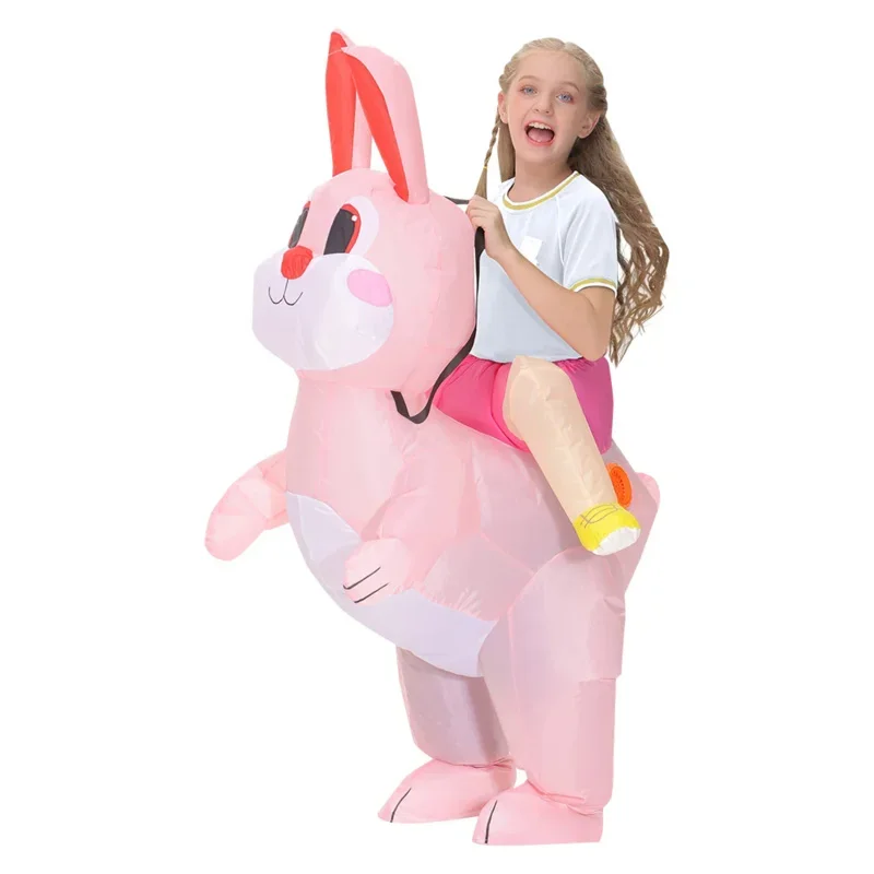 Disfraz inflable de conejo y dinosaurio para niños y niñas, disfraz de unicornio, conejito, Pascua, Halloween, disfraces de Carnaval MN3