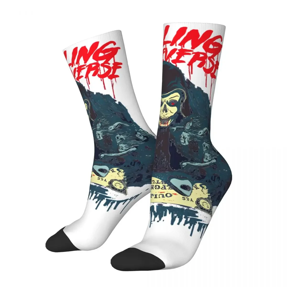 Funny Crazy compression Falling In Reverse Play Musics Sock for Men Hip Hop Harajuku Falling In Reverse Boys Sock Casual Gift