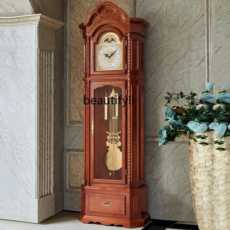 

The Grandfather Clock Living Room Mechanical European Clock Chinese Retro Old-Fashioned Home Large Pendulum Clock