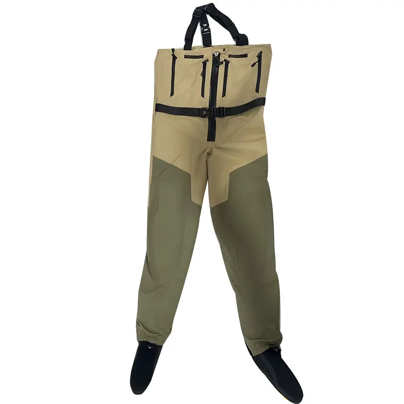 Men's Fishing Pants Feature Removable Chloroprene Rubber Knee Pads and a Chest Pocket, Ideal for Hunting and Outdoor Exploration. Lightweight, Non-Slip