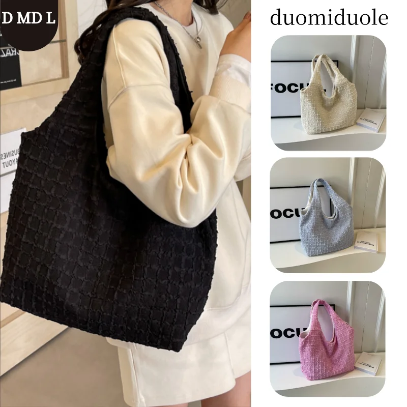 

Chic Wrinkle Tote Bag for Women Casual Luxury Slouchy Shoulder Bag Large Canvas Beach Bag Boho Fashion Crossbody Bag