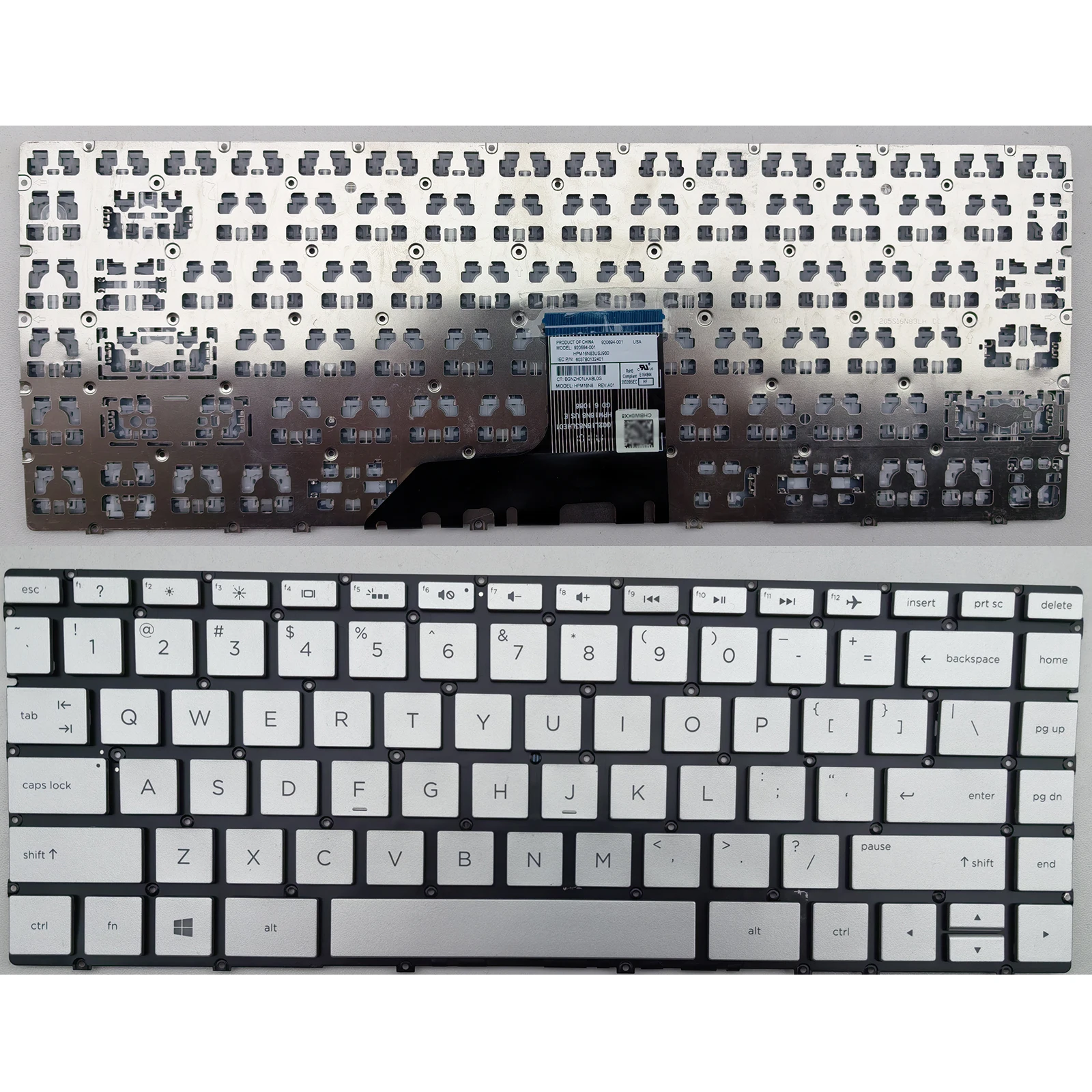 Laptop Keyboard for HP 13-AG 13-AD 13-AQ 13-AH 13-AC 13-AE 13-AW 13-BF TPN-C132 W144 US No Backlit Silver