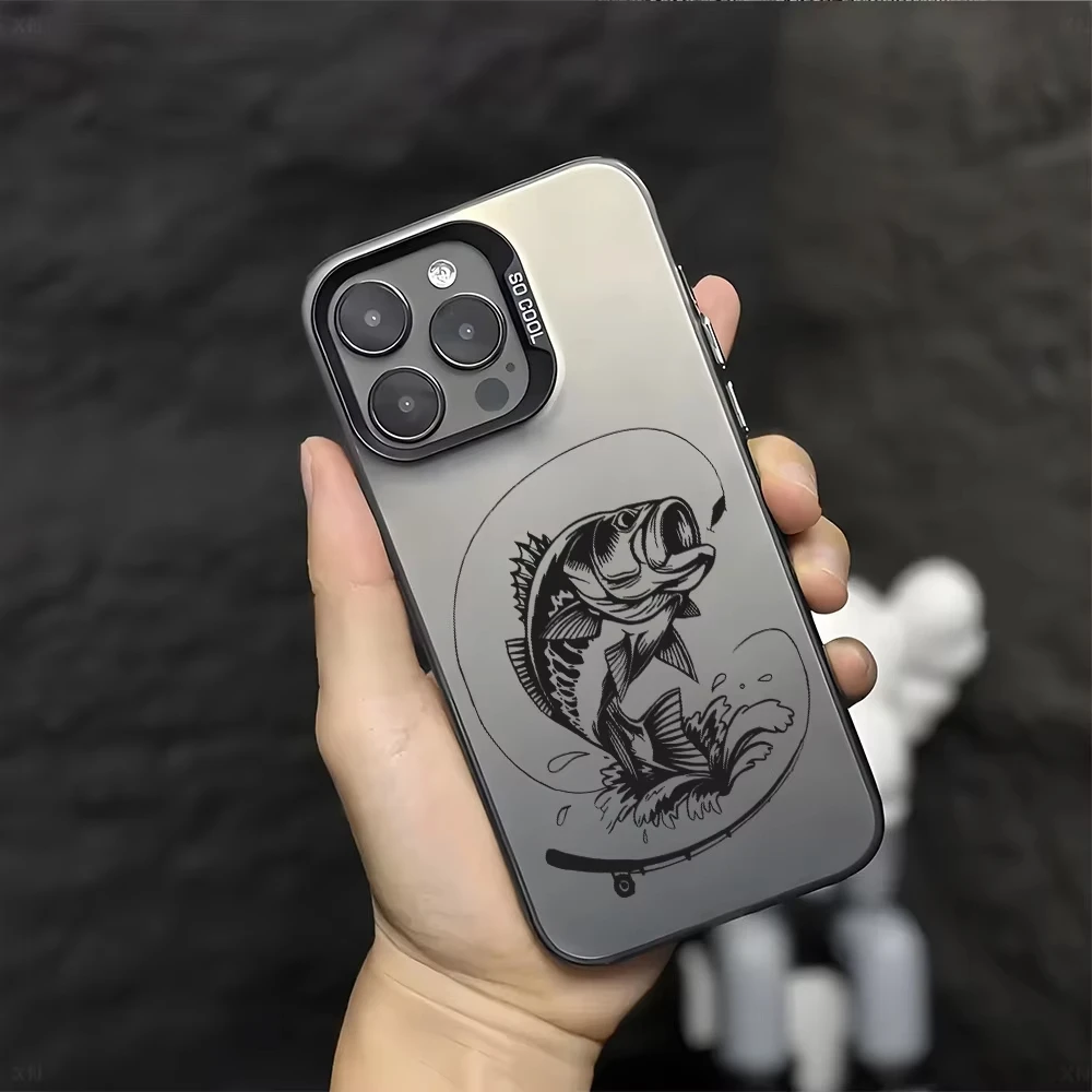 Creative Fishing Retro Simple Suitable Phone Case For Samsung S25 FE S24 Plus S23 Ultra S22 S21 20 A70 Anti Drop and Anti Shock