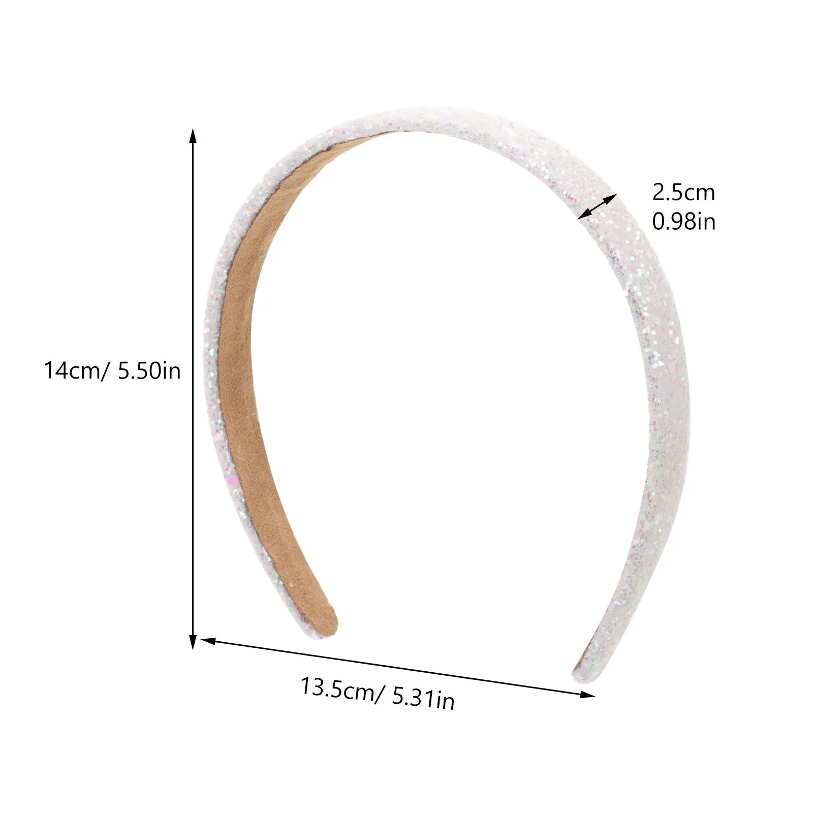 Rainbow Glitter Sequin Headband Wide Version Candy Color Hairband for Wedding Party Makeup Daily Use Female Sparkly Hair