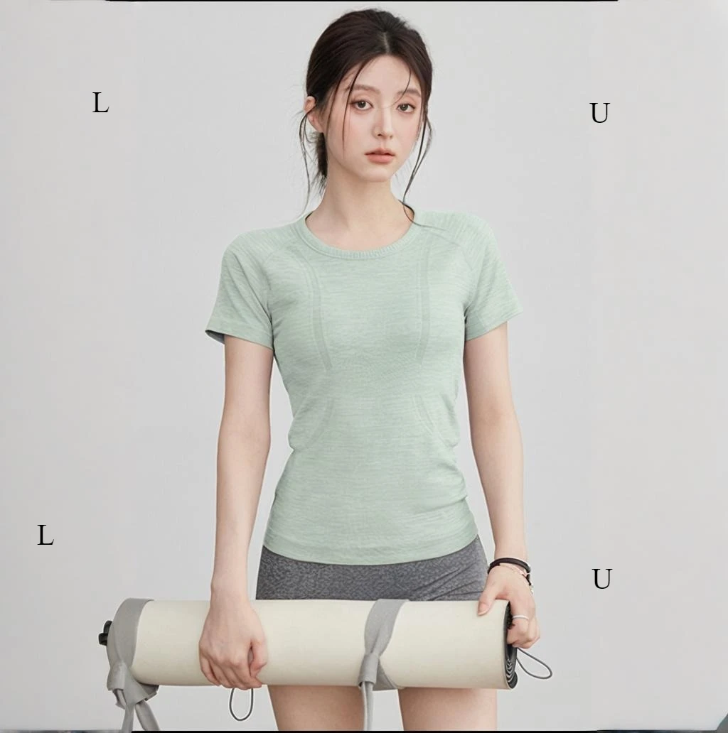 

Тонкая бесшовная спортивная футболка с коротким рукавом и круглым вырезом, женская модная уличная дышащая футболка для тренировок, фитнеса, йоги