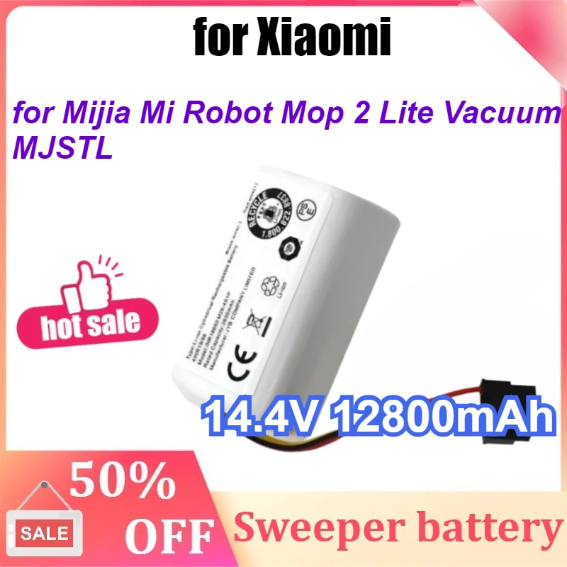 แบตเตอรี่ลิเธียมไอออน 14.4V 12800mAh สำหรับ Xiaomi Mijia Mi Robot Mop 2 Lite Vacuum MJSTL ความจุสูง ชาร์จซ้ำได้ ขายส่ง