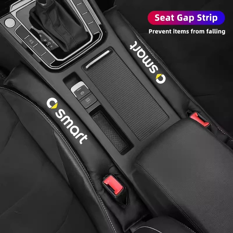 2Pcs Car Seat Gap Filling Plug Cushion Side Seam Leak Proof Strip For Smart EQ Fortwo Forfour 453 451 452 450 454 Roadster