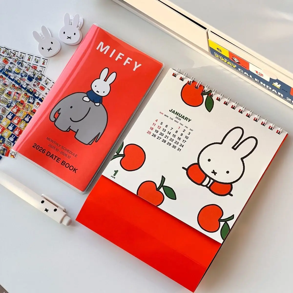 2026 Cute Cartoon Miffy Schedule Planner Notebook Ins High-value Daily Tracking Journal Portable Student Record Handbook Kawaii
