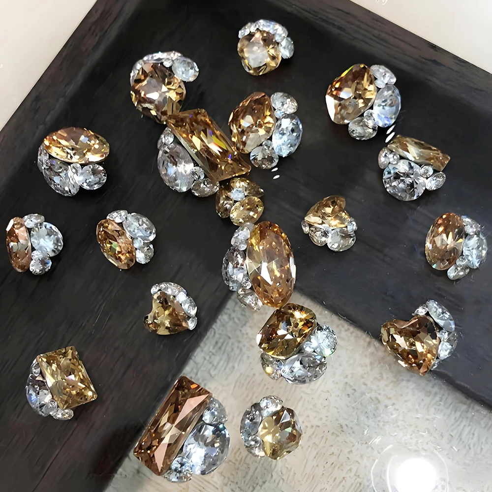 5PCS Stacked Nail Art Rhinestones Pile Accessories Crystal Diamond Zircon Studs Without Base Nails Decoration Charms Supplies