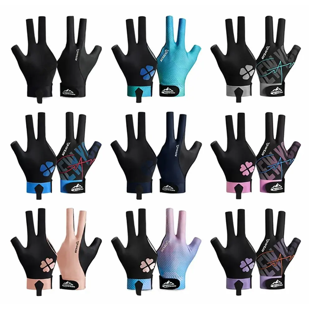 High-quality Spandex Snooker Glove Left Hand Elasticity Billiard Glove Breathable Fitness Accessories 3 Fingers Glove