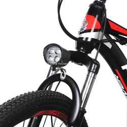 E-Bike Horn Light Electric Bicycle 4 LED Headlight 12W Waterproof 2 in 1 Horn and Light Switch Bicycle Flashlight